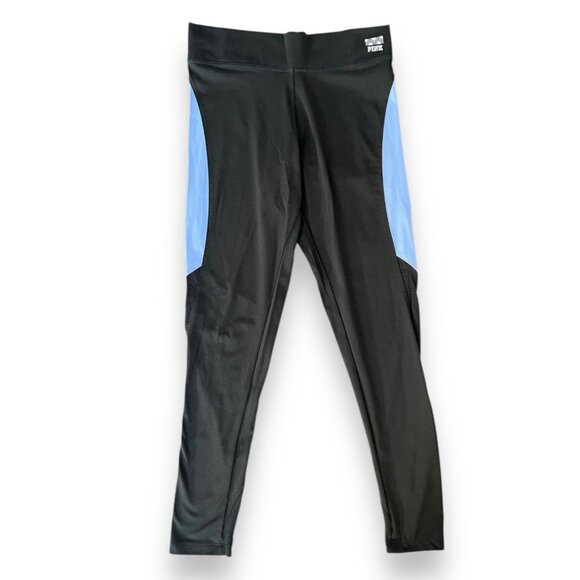 Victoria's Secret PINK Ultimate Leggings Women’s Size XS Mesh Panel Blue Black - Picture 1 of 7